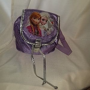 Disney Frozen sequin drawstring backpack & charms